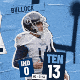 a football player with the name bullock on the back of his jersey
