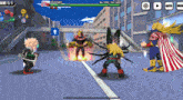 a screenshot of a video game with a character named all might on the screen