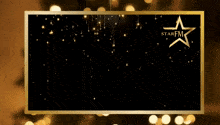 a gold frame with a star and the words starfm on it