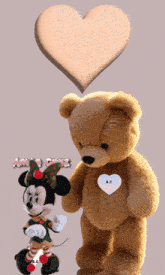 a picture of a teddy bear and minnie mouse with the name a.c. on it