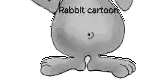 a black and white image of a rabbit cartoon