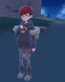 a cartoon character carrying a stuffed animal on his back
