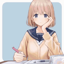 Penspinning Anime Girl GIF - Penspinning Anime Girl Girl GIFs