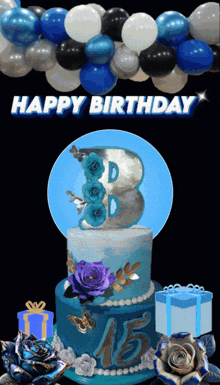 a birthday cake with the letter b on top