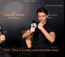 Tom Holland Chair GIF - Tom Holland Chair Uncomfortable GIFs