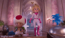 Super Mario Bros Movie Princess Peach GIF - Super Mario Bros Movie Princess Peach Battle Axe GIFs