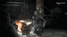a video game scene with the words illusive soul at the top