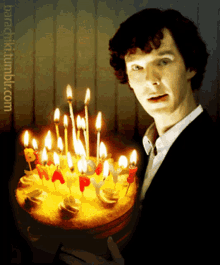 Sherlock Birthday Cake GIF - Sherlock Birthday Cake Smile GIFs