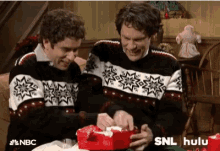 xmas christmas gift opening excited snl