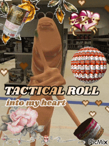 a collage of images with the words tactical roll into my heart at the bottom