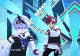 a couple of anime characters standing next to each other with the words " we be higher than before we can fly " at the bottom