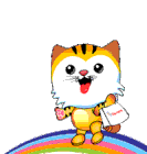 a cartoon cat is holding a shopping bag and saying add to cart na