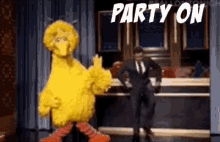 Party On Big Bird GIF - Party On Big Bird Dance GIFs