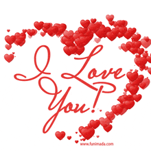 a heart made of red hearts with the words " i love you " on it