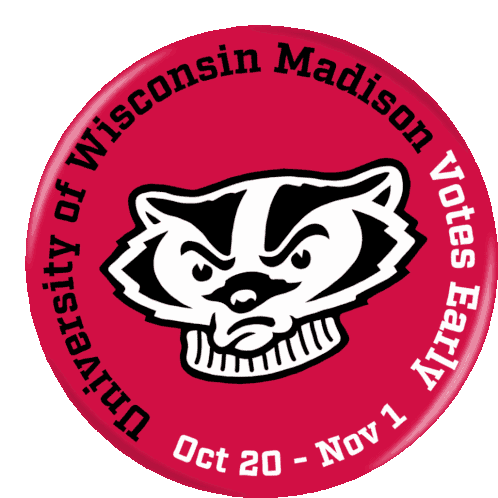 University Of Wisconsin Votes Early Uw Sticker - University Of Wisconsin Votes Early Uw University Of Wisconsin Stickers