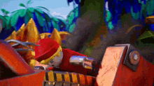 a lego character is laying on a machine in a video game