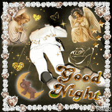 a picture of michael jackson with the words good night written on it