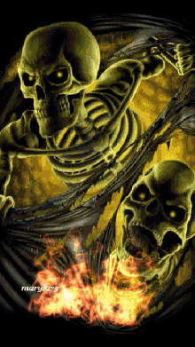 Skull Skeleton GIF - Skull Skeleton Fire GIFs