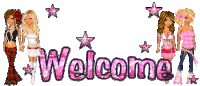 the word welcome is surrounded by a group of girls