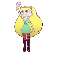 star butterfly from star vs the forces of evil holding a lollipop
