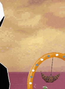 a cartoon of a man in a suit holding a ring