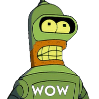 Wow Bender Sticker - Wow Bender Futurama Stickers