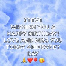 steve wishing you a happy birthday love and miss you today and ever day