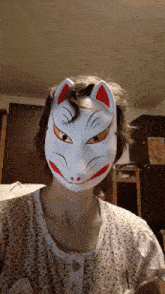 Sniff Japanese Fox Mask GIF - Sniff Japanese Fox Mask Kitsune GIFs