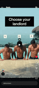 a screenshot of a video that says choose your landlord on it