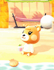 Maple Animal Crossing Drinking Cute GIF - Maple Animal Crossing Drinking Cute GIFs