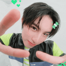 a close up of a person 's face with aa + gif written on the bottom right