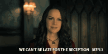 We Cant Be Late For The Reception Carla Gugino GIF - We Cant Be Late For The Reception Carla Gugino Olivia Crain GIFs