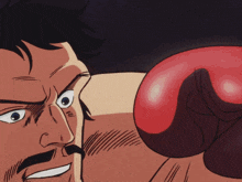 a cartoon of a man with blood coming out of his nose