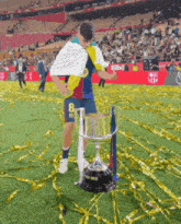 a soccer player with the number 8 on their shorts