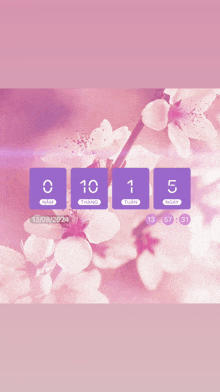 a clock displays the date 13/08/2024 in front of a pink background