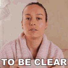 To Be Clear Brie Larson GIF - To Be Clear Brie Larson Lets Make It Clear GIFs