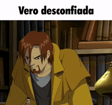 a picture of a cartoon character with the words vero desconfiada above him