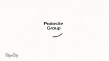 a black and white logo for a company called podsite group