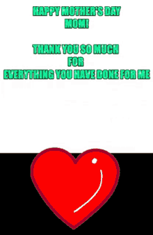 a cartoon bear holding a red heart with the words happy mother 's day mom