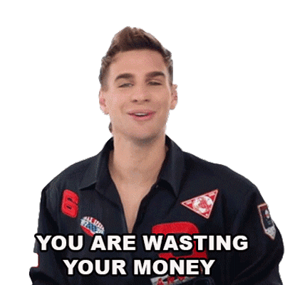 You Are Wasting Your Money Brad Mondo Sticker - You Are Wasting Your Money Brad Mondo You Spend Too Much Money Stickers