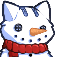 a drawing of a cat dressed as a snowman wearing a scarf
