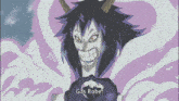 a cartoon character with horns and the words gas robe below him