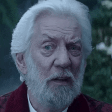a man with gray hair and a beard is making a funny face