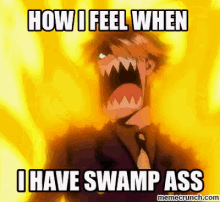 one piece swamp ass swampy ass butt hurt