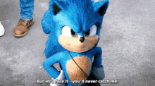 sonic the hedgehog but lets face it youll never catch me youre never gonna get me you will never catch me
