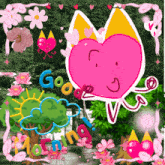 a cartoon drawing of a heart with the words good morning