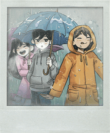 a group of children are holding umbrellas in the rain