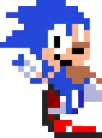 a pixel art of sonic the hedgehog with a beard
