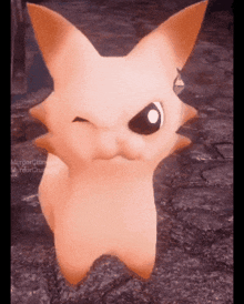 a cartoon character is standing on a rock and has a big eye