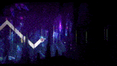 a stage with purple lights and a sign that says ' a ' on it